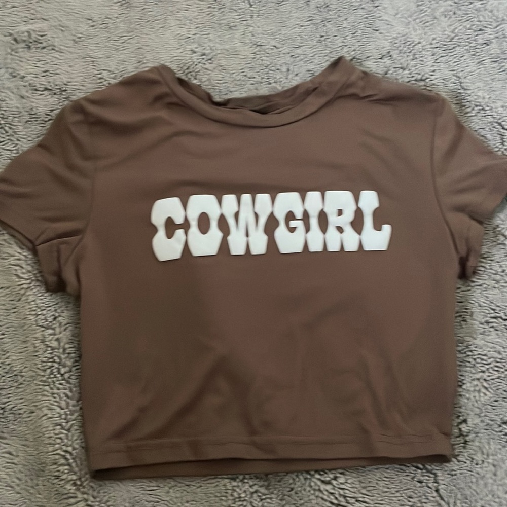 shein crop top. brown. size xs